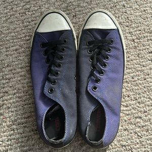 Dual Colored purple and navy converse